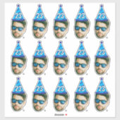 Sticker Face personnalisée 20e 30e 40e 50e 60e 70e anniver (Feuille)