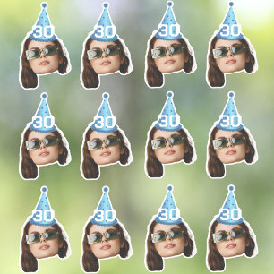 Sticker Face personnalisée 20e 30e 40e 50e 60e 70e anniver