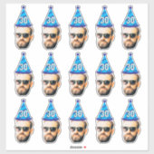 Sticker Face personnalisée 20e 30e 40e 50e 60e 70e anniver (Feuille)