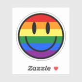 Sticker Face souriante arc-en-ciel (Feuille)