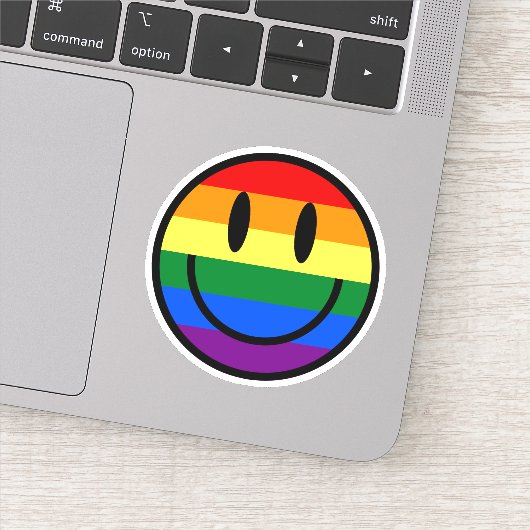Sticker Face souriante arc-en-ciel (Détail)