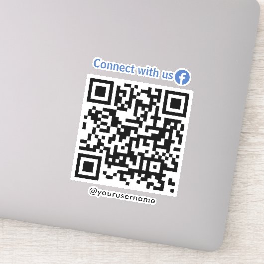 Sticker Facebook Connectez-vous avec nous Code Qr Blanc (Détail)