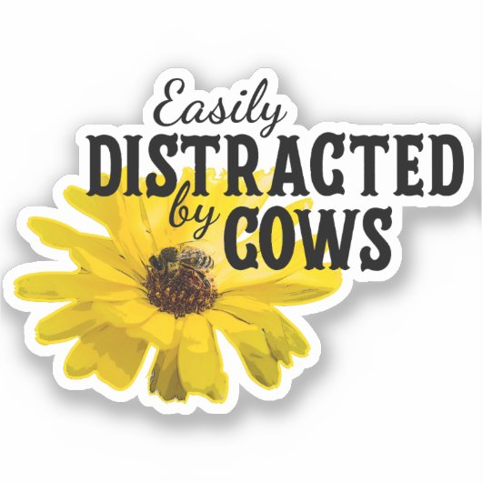 Sticker Facile À Distraire Par Les Vaches Fan D'Agricultur (Recto)