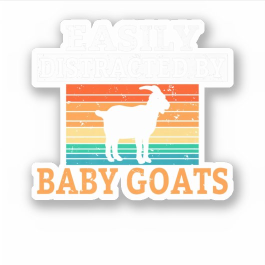 Sticker Facilement Distrait Par Baby Goats Lover. Parfait (Devant)