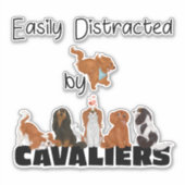 Sticker Facilement distrait par Cavaliers King Charles (Devant)