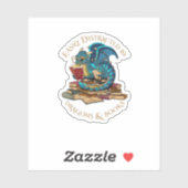Sticker Facilement Distrait Par Dragons Et Livres Cadeau N (Feuille)