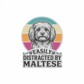 Sticker Facilement Distrait Par La Conception De Chien Vin (Devant)