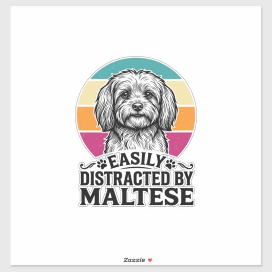 Sticker Facilement Distrait Par La Conception De Chien Vin (Feuille)