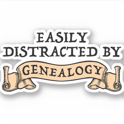 Sticker Facilement Distrait Par La Généalogie (Devant)