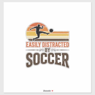 Sticker Facilement Distrait Par Le Football Design De T-Sh