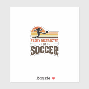 Sticker Facilement Distrait Par Le Football Design De T-Sh