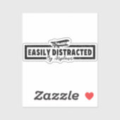 Sticker Facilement Distrait Par Les Avions, Drôle Pilote D (Feuille)