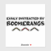 Sticker Facilement Distrait Par Les Boomerangs Citation Dr (Feuille)
