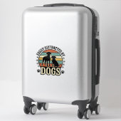 Sticker Facilement distrait par les chiens Design silhouet (Sur valise)