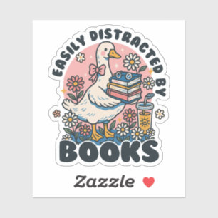 Sticker Facilement Distrait par les Livres Petit Canard Bi