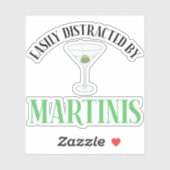 Sticker Facilement Distrait Par Les Martinis (Feuille)