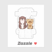 Sticker Facilement Distrait Par Les Otter et Chiens Drôle (Feuille)