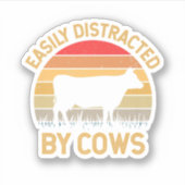 Sticker Facilement Distrait Par Les Vaches Fabriquant Un V (Devant)