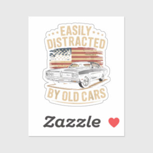 Sticker Facilement distrait par les vieilles voitures Clas