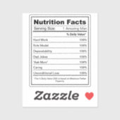 Sticker Facteurs nutritionnels entièrement personnalisés É (Feuille)