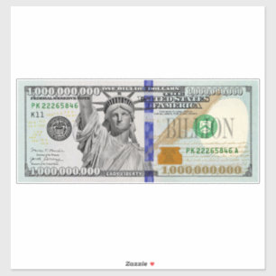Sticker Facture d'un milliard de dollars avec Lady Liberty