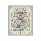 Sticker Facture Jésus Dette Annulée Facture Jésus Dette Pe (Devant)