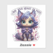 Sticker Fae Cat - "Puisse Ton Coeur Être Face" (Feuille)