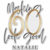 Sticker Faire 60 belle 60e anniversaire typographie or (Devant)