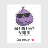 Sticker Faire Figer Avec Elle Amusante Fruit Fig Pun (Feuille)