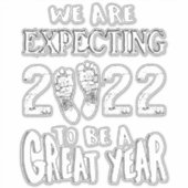 Sticker Faire-part de grossesse 2022 Nous Nous Attendons (Devant)