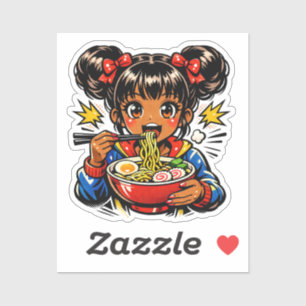 Sticker Faire Slurp Nom Fille Anime Nouilles Ramen