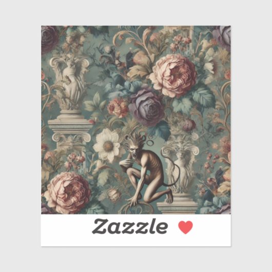 Sticker Faire une révérence – Conception florale gothique (Feuille)