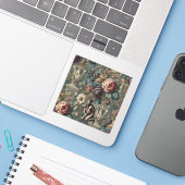 Sticker Faire une révérence – Conception florale gothique (Ordinateur portable avec iPhone)