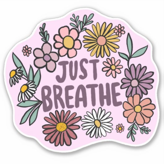 Sticker FAIRE VITE BRISER Floral mignon Purple Daisy Main  (Devant)