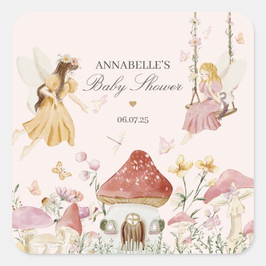 Sticker Fairy Enchanted Baby shower Faveur (Devant)