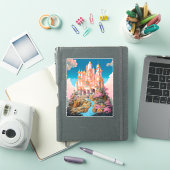 Sticker Fairy Tale Castle Rose White Gold Imaginaire Art (Couverture iPad)