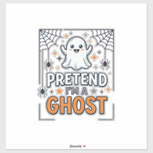 Sticker Faisons comme si j'étais un Fantôme Mignon Hallowe