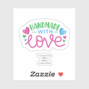 Sticker Fait à la main avec amour Personnalisé