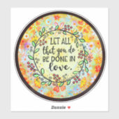 Sticker Fait dans l'amour Inspirivity Plutôt Floral tendan (Feuille)