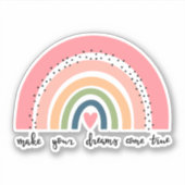 Sticker Faites de vos rêves une réalité arc-en-ciel (Devant)
