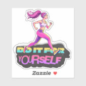 Sticker Faites-Le Pour Vous-Même, Femme À La Tête (Feuille)