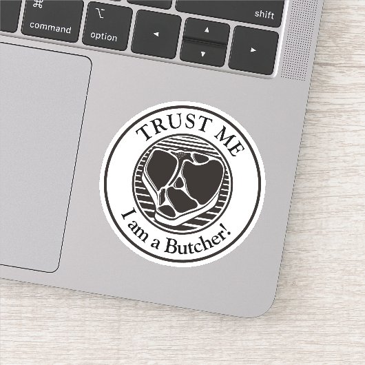 Sticker Faites-moi confiance, je suis Boucher (Détail)