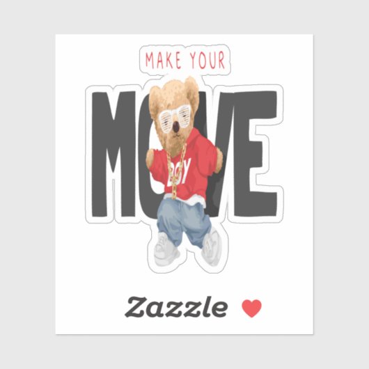 Sticker Faites votre déplacement Cool Bear Dancing (Feuille)