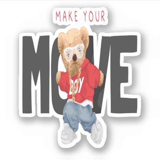 Sticker Faites votre déplacement Cool Bear Dancing (Devant)