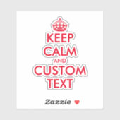 Sticker Faites votre propre drôle garder calme bouteille d (Feuille)