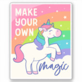 Sticker Faites votre propre magie | Cute Unicorn (Devant)