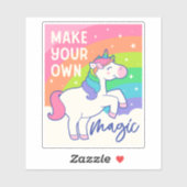 Sticker Faites votre propre magie | Cute Unicorn (Feuille)
