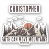 Sticker Faith Can Move Mountains Christian Gift Camping (Devant)