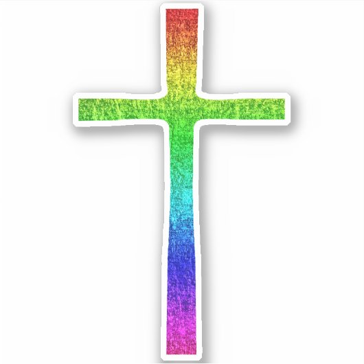 Sticker Faith Cross Rainbow (Devant)