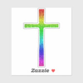 Sticker Faith Cross Rainbow (Feuille)